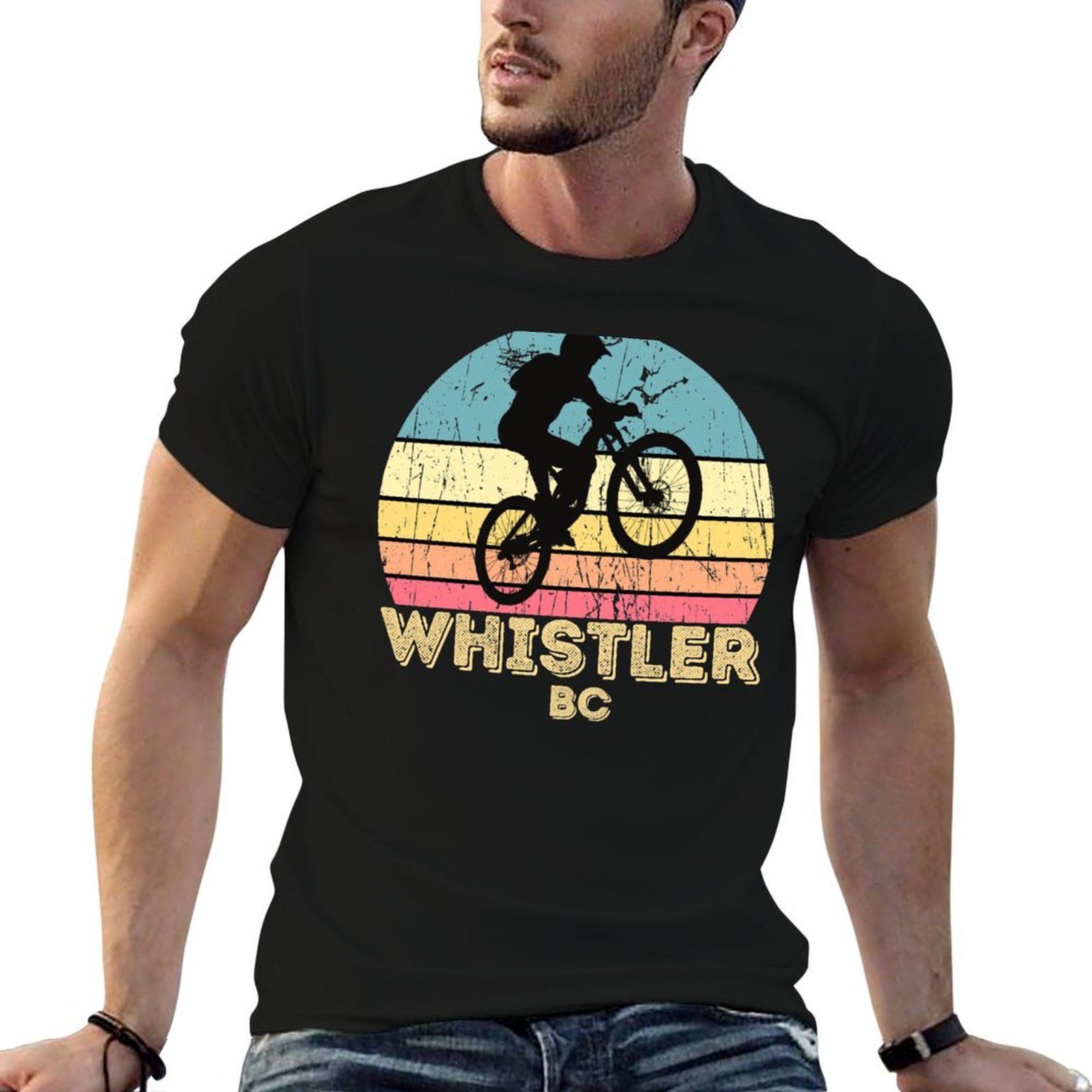 Mountain Biking Whistler - Whistler city mountain biking T-Shirt Casual