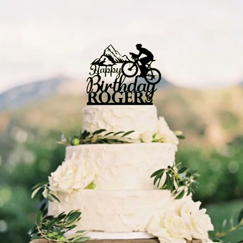 Mountain Biking Events - Personalized Mountain Biking bike Cake Topper