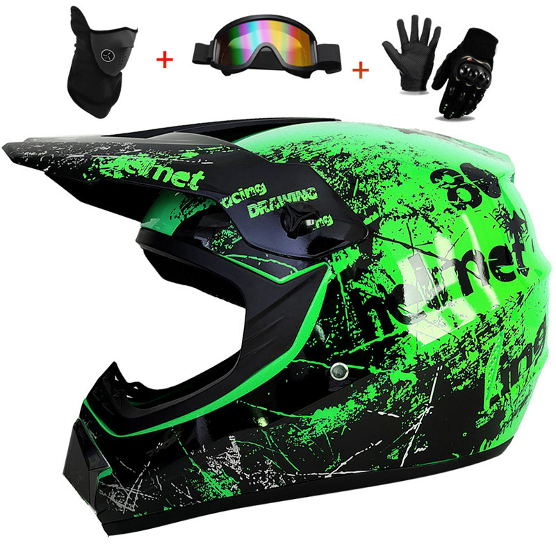 3Pcs Kids Off-Road Full Helmet - Mountain Biking Protective Gear ulasan dan harga